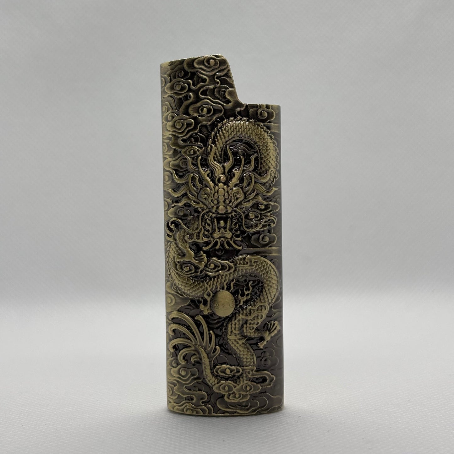 Aansteker Case - Draak Patroon - Brons - Metaal