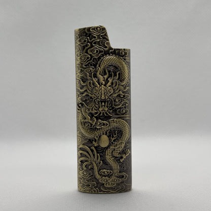 Aansteker Case - Draak Patroon - Brons - Metaal