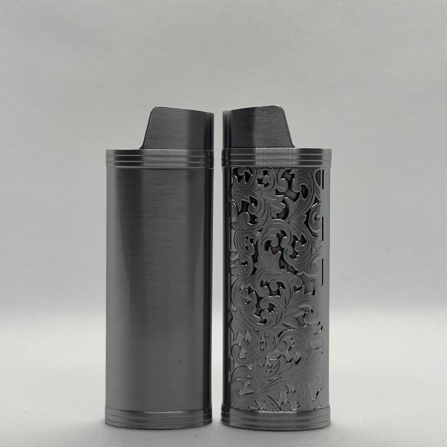 Aansteker Case - Botanisch Patroon - Zilver 2 - Metaal