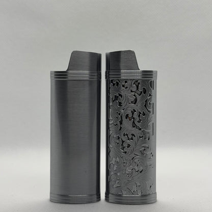 Aansteker Case - Botanisch Patroon - Zilver 2 - Metaal