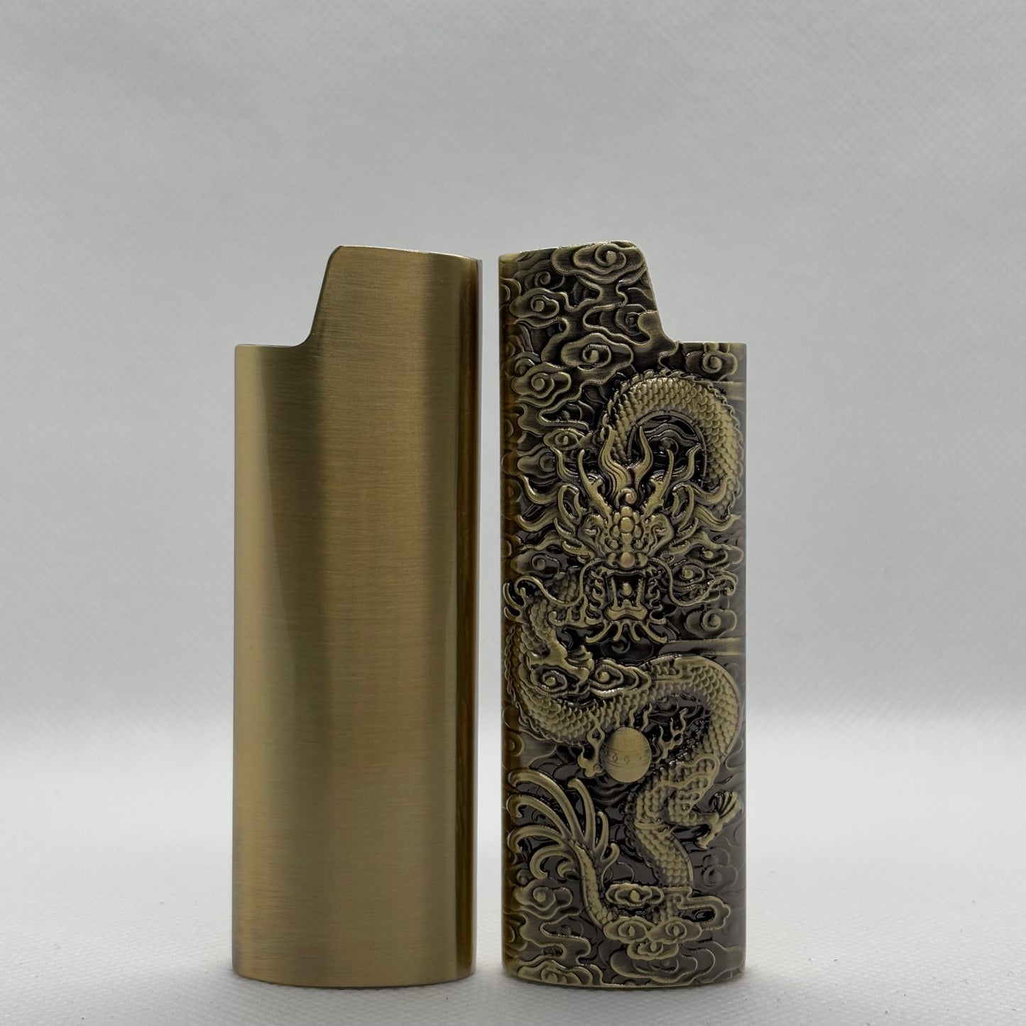 Aansteker Case - Draak Patroon - Brons - Metaal