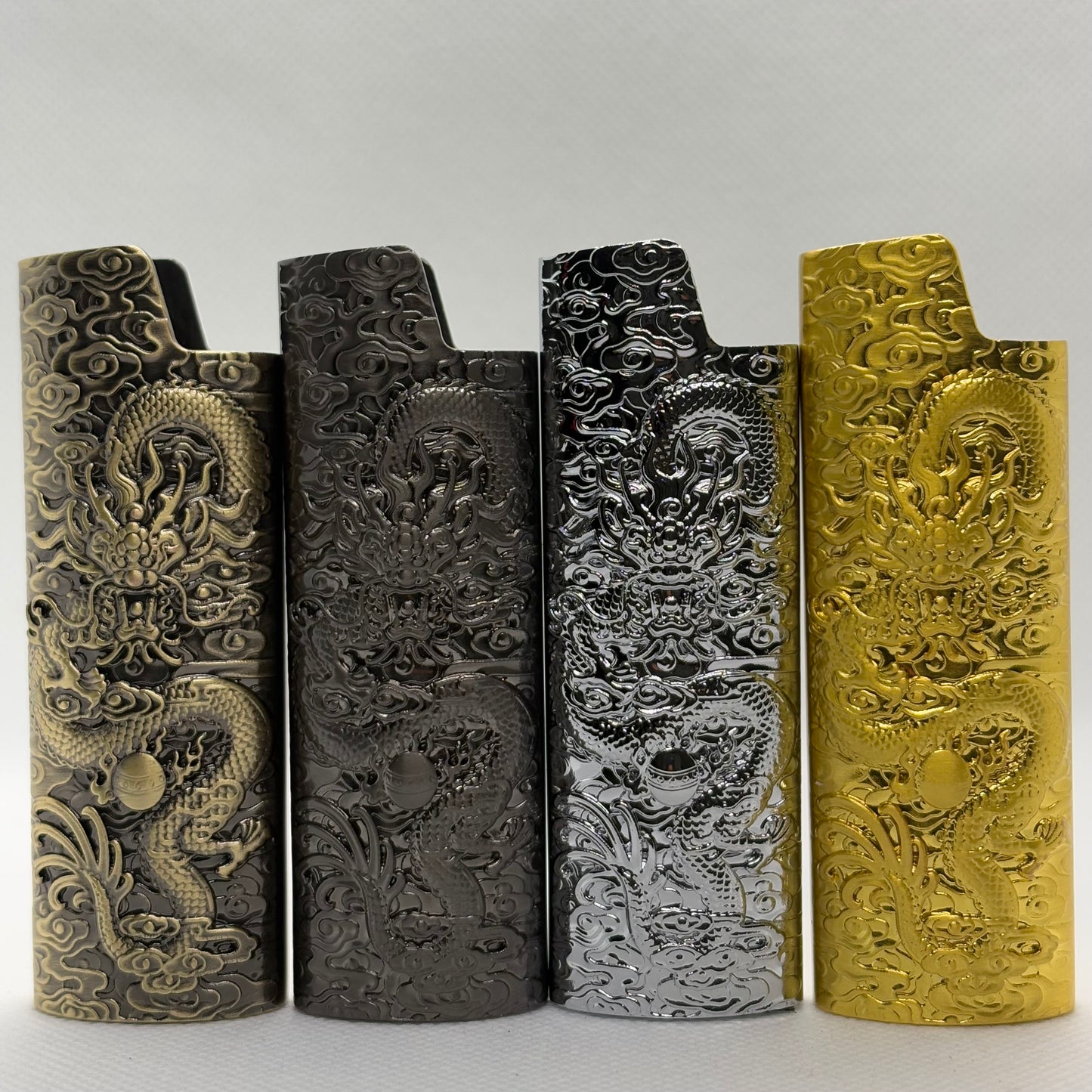 Aansteker Case - Draak Patroon - Brons - Metaal