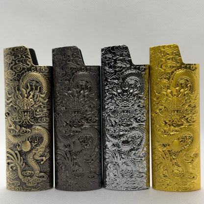 Aansteker Case - Draak Patroon - Brons - Metaal