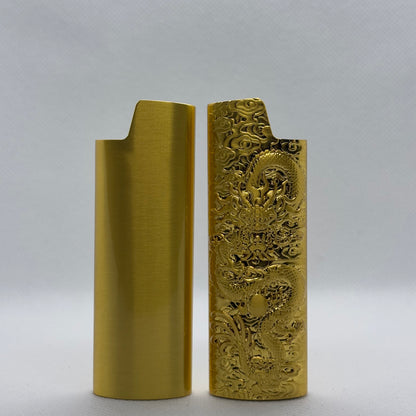 Aansteker Case - Draak patroon - Goud - Metaal